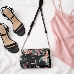 NWT New York and Co Floral Black Crossbody Bag